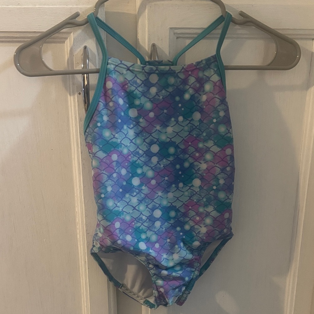 Speedo Teal & Purple Mermaid Girls' One-Piece Swimsuit- Girls Size XS